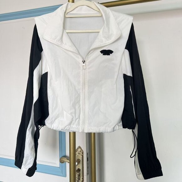 Jackets & Blazers - Black and white colorblock sports jacket
